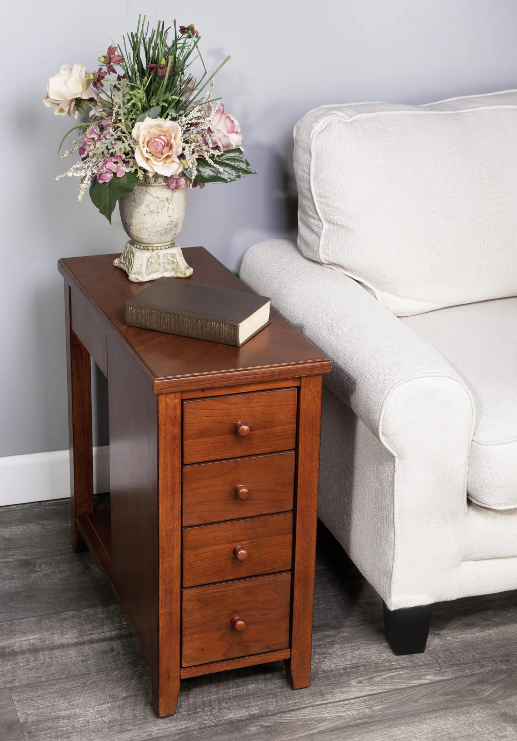 Medium Brown Manufactured Wood Rectangular End Table With Four Drawers And Shelf By Homeroots - Image 8
