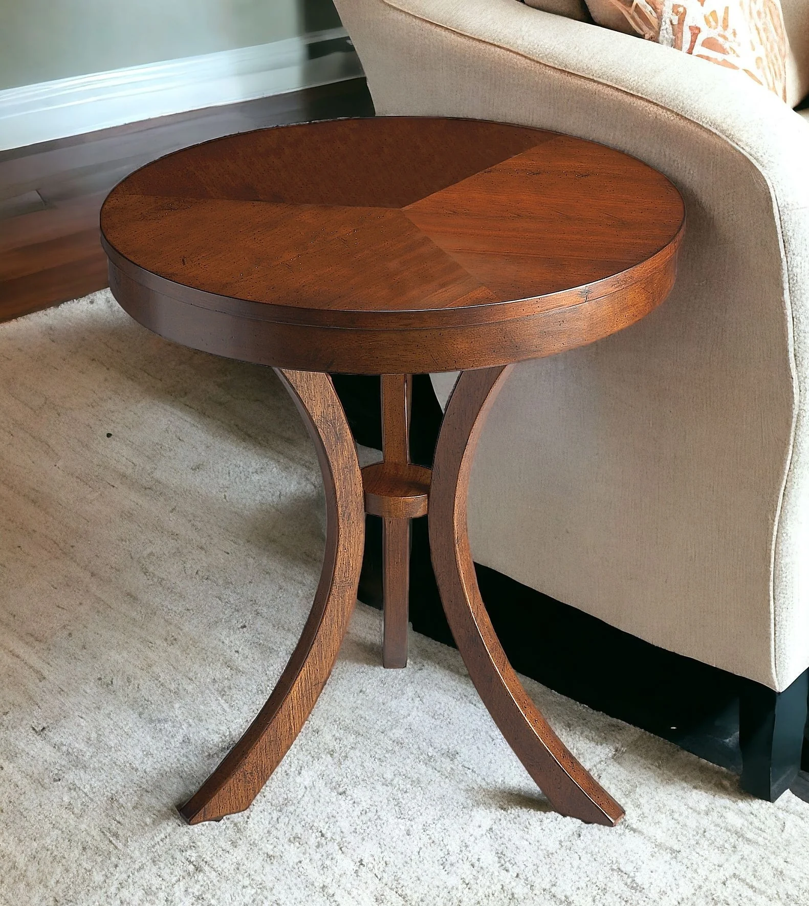 Medium Brown Manufactured Wood Round End Table By Homeroots - Image 2