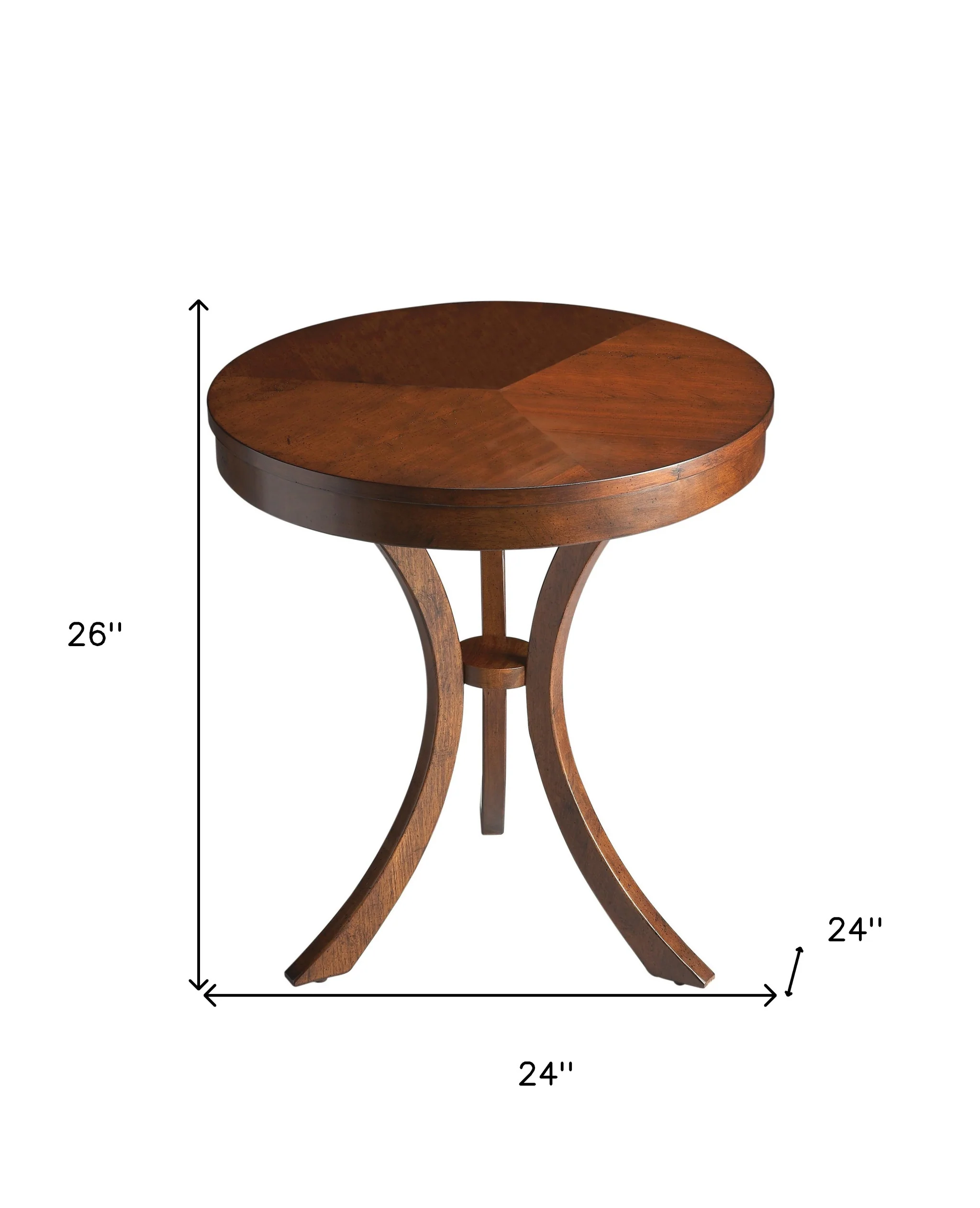 Medium Brown Manufactured Wood Round End Table By Homeroots - Image 6