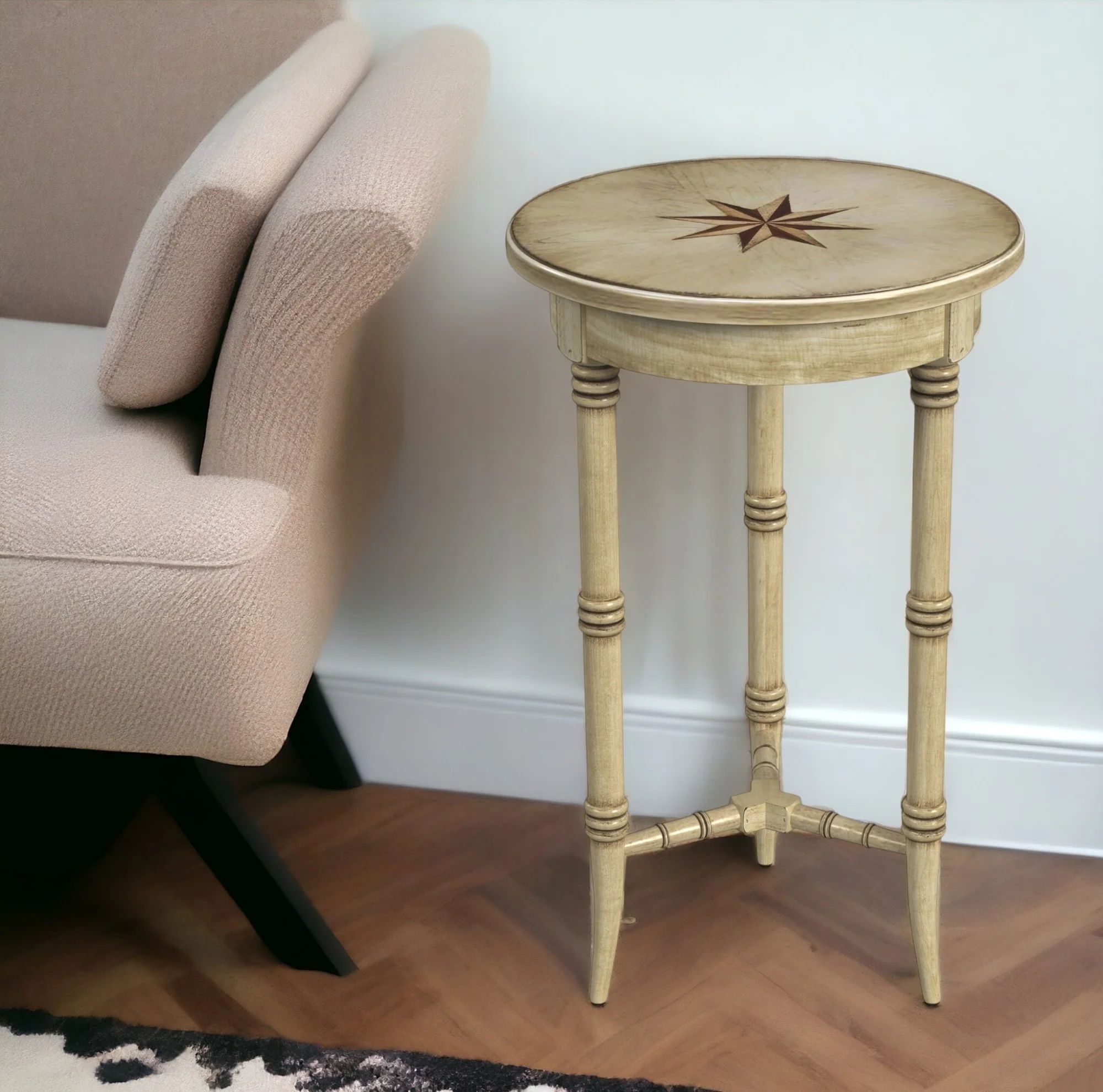 Medium Brown Manufactured Wood Round End Table With Drawer And Shelf By Homeroots - Image 9