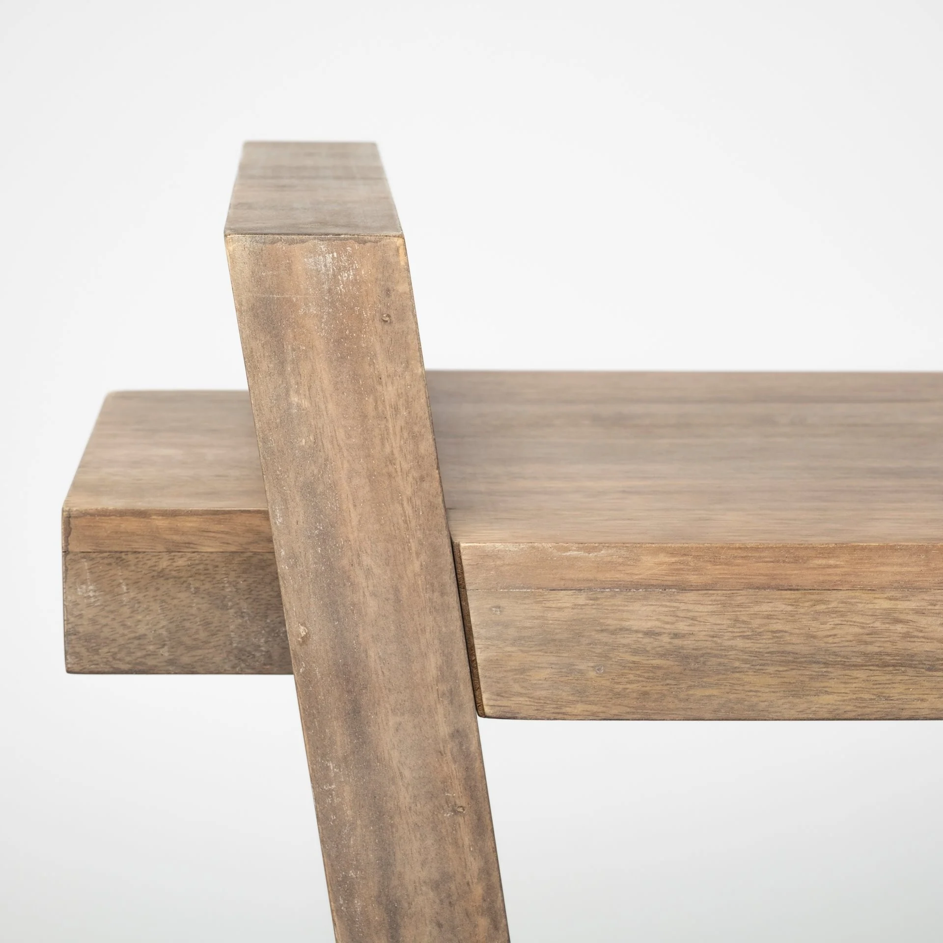 Medium Brown Solid Mango Wood Finish Console Table With Slanted Base Design By Homeroots - Image 5