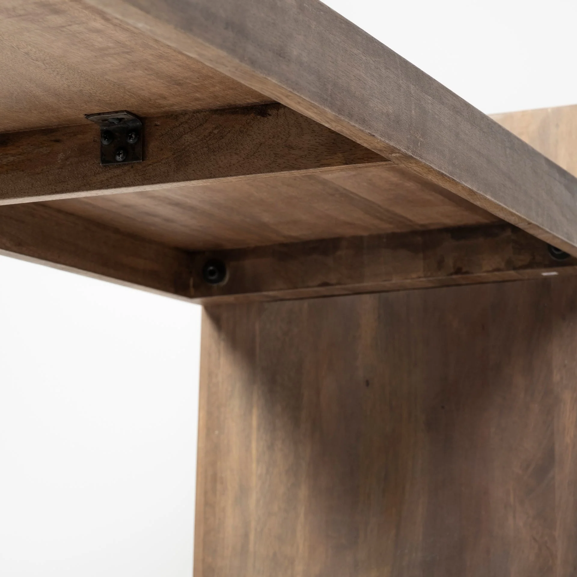 Medium Brown Solid Mango Wood Finish Console Table With Slanted Base Design By Homeroots - Image 6
