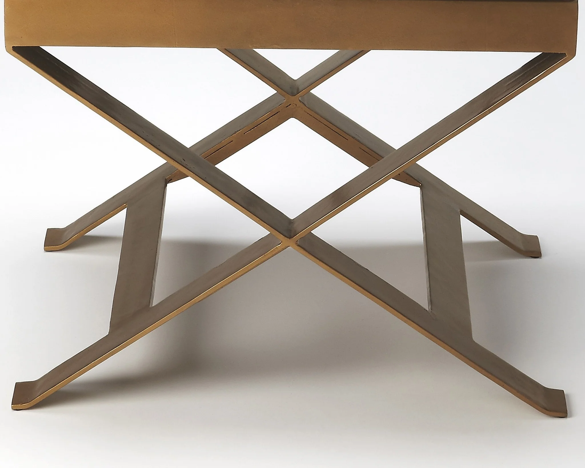 Medium Brown Tufted Leather Stool By Homeroots - Image 2