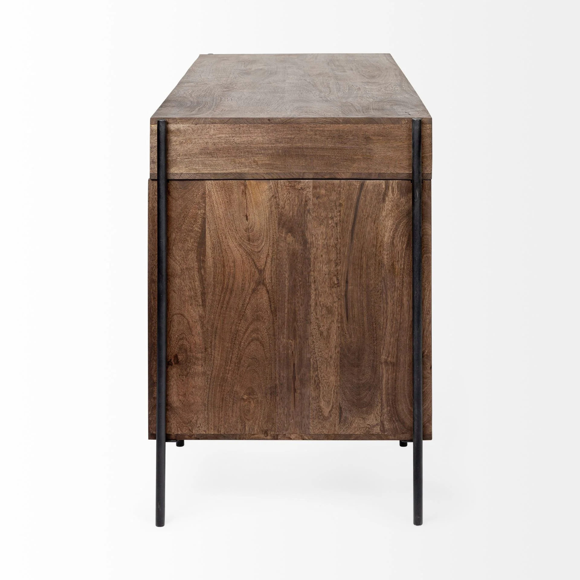 Medium Brown Wooden Writing Desk With 3 Drawers And 3 Open Shelves By Homeroots - Image 4