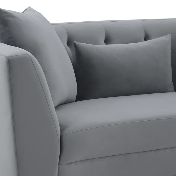 Melange 3 Piece Blue Velvet Living Room Seating Set By Armen Living - Image 13