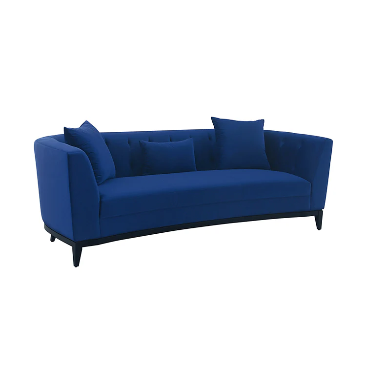 Melange 3 Piece Blue Velvet Living Room Seating Set By Armen Living - Image 3