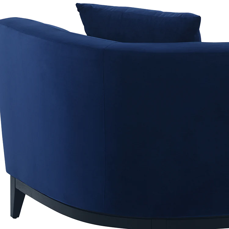 Melange 3 Piece Blue Velvet Living Room Seating Set By Armen Living - Image 6
