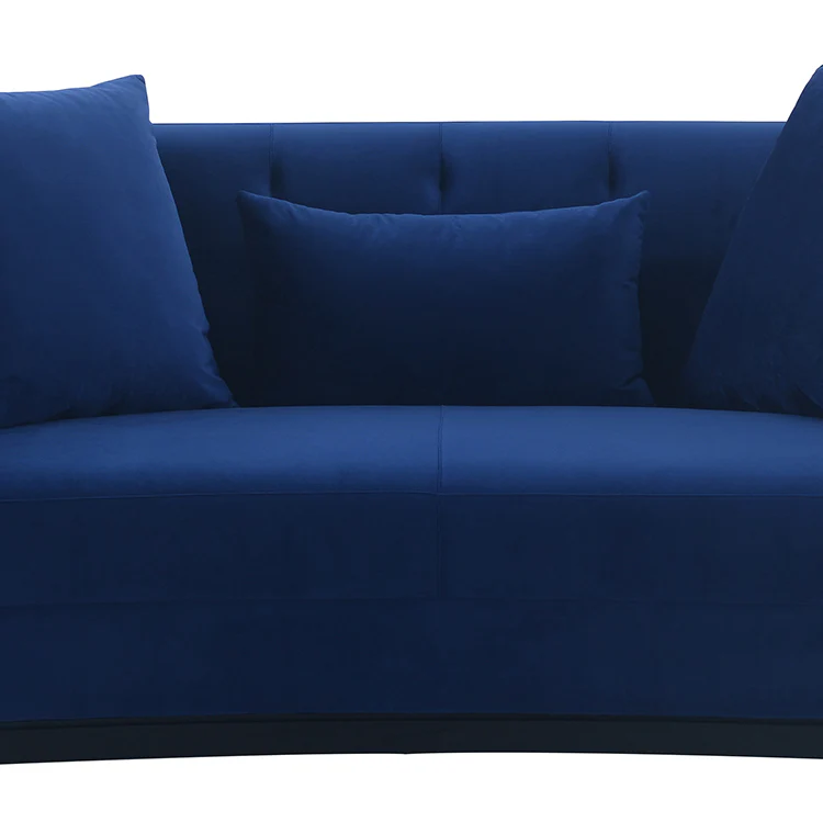Melange 3 Piece Blue Velvet Living Room Seating Set By Armen Living - Image 7