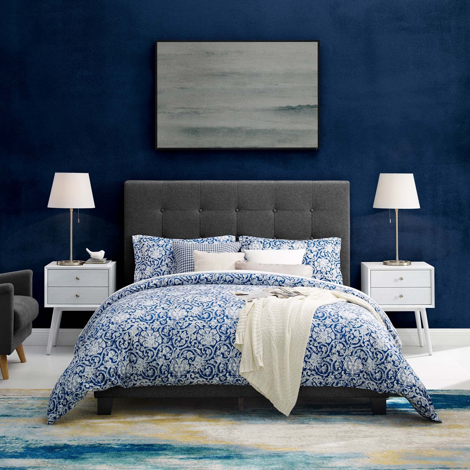 Melanie King Tufted Button Upholstered Fabric Platform Bed By Modway - MOD-5994 - Image 6