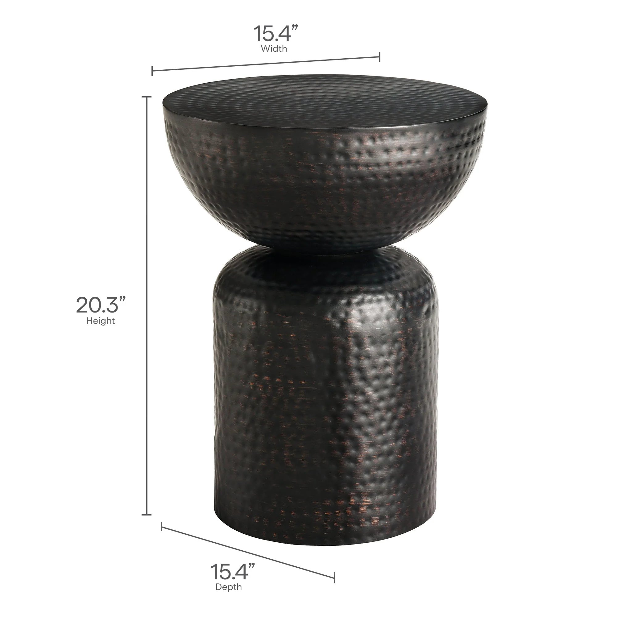 Mella Metal Hammered Side Table by Modway - Image 7