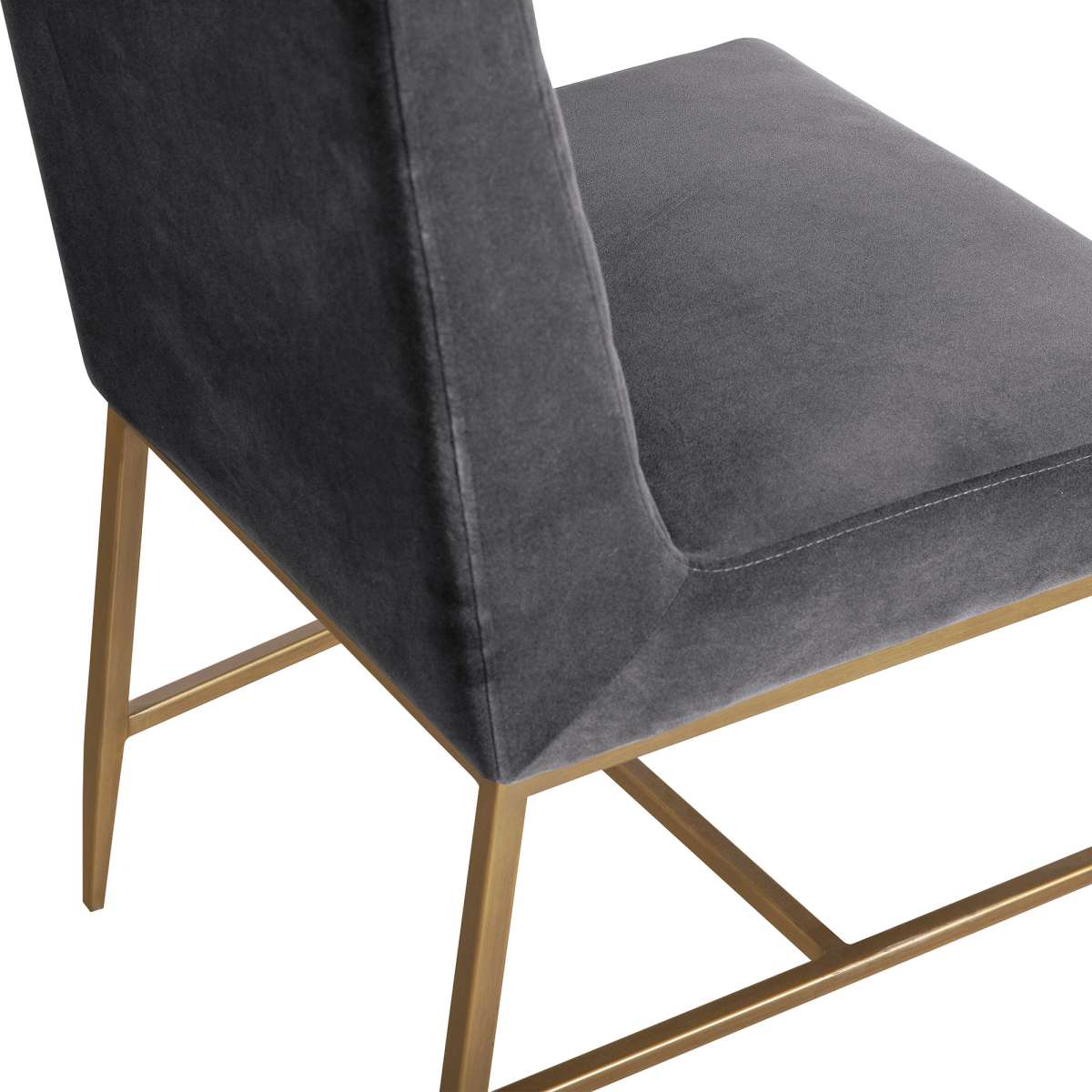 Memphis Blue Velvet and Antique Brass Accent Dining Chair- Set of 2 By Armen Living - Image 11