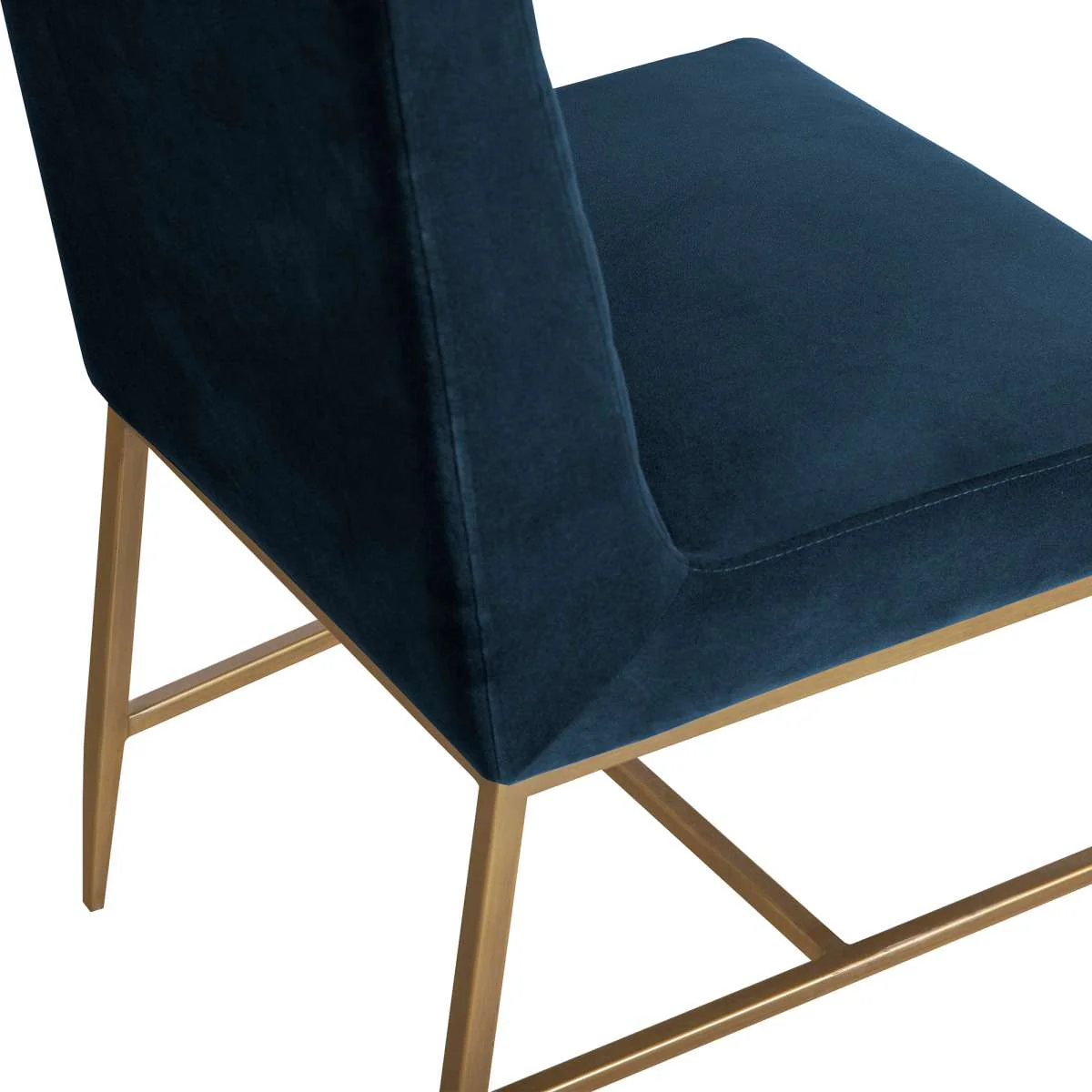 Memphis Blue Velvet and Antique Brass Accent Dining Chair- Set of 2 By Armen Living - Image 5