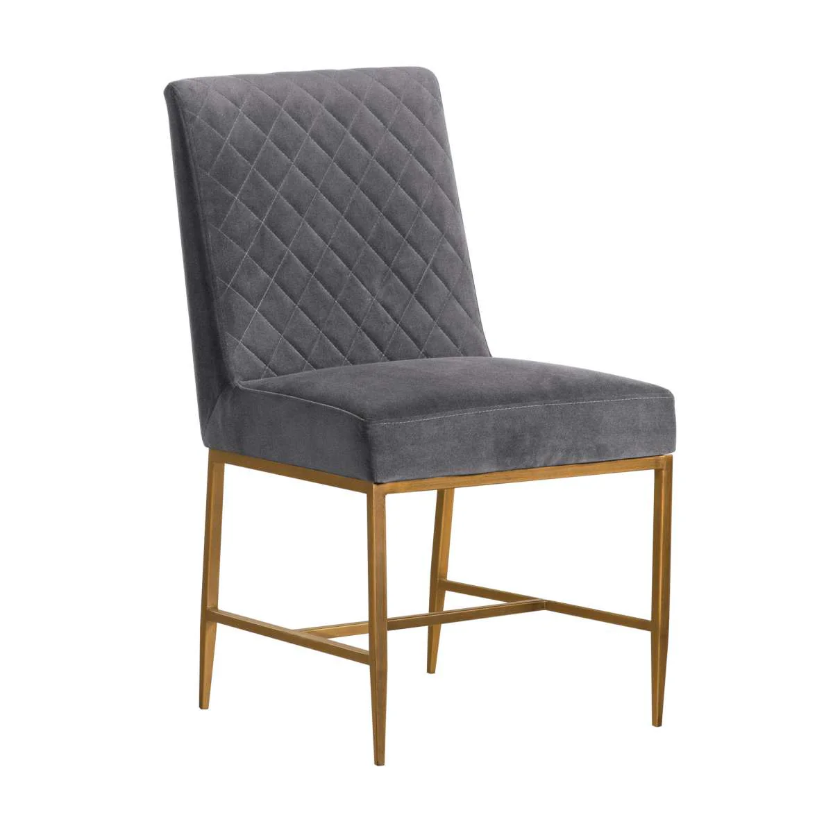 Memphis Blue Velvet and Antique Brass Accent Dining Chair- Set of 2 By Armen Living - Image 8