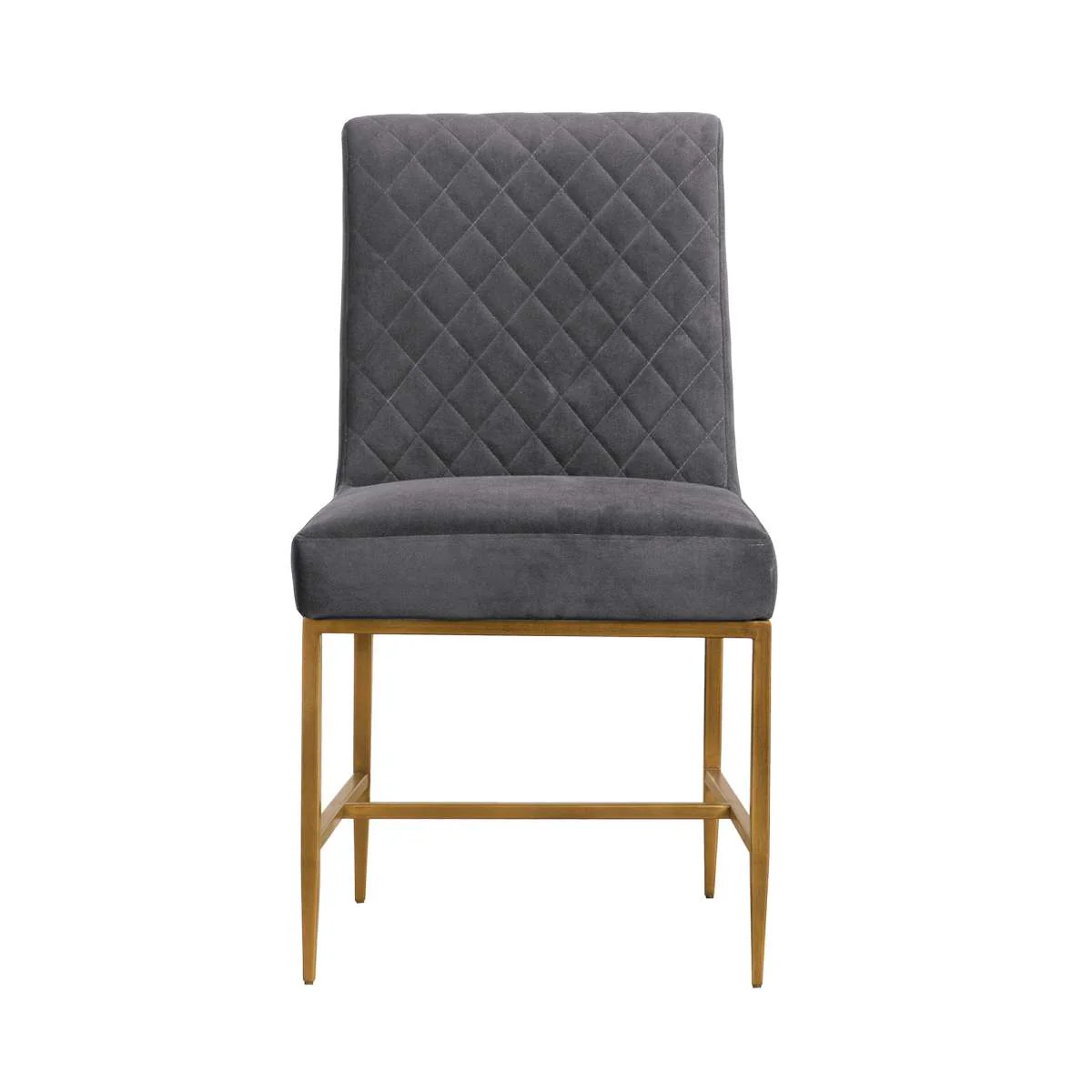 Memphis Blue Velvet and Antique Brass Accent Dining Chair- Set of 2 By Armen Living - Image 9