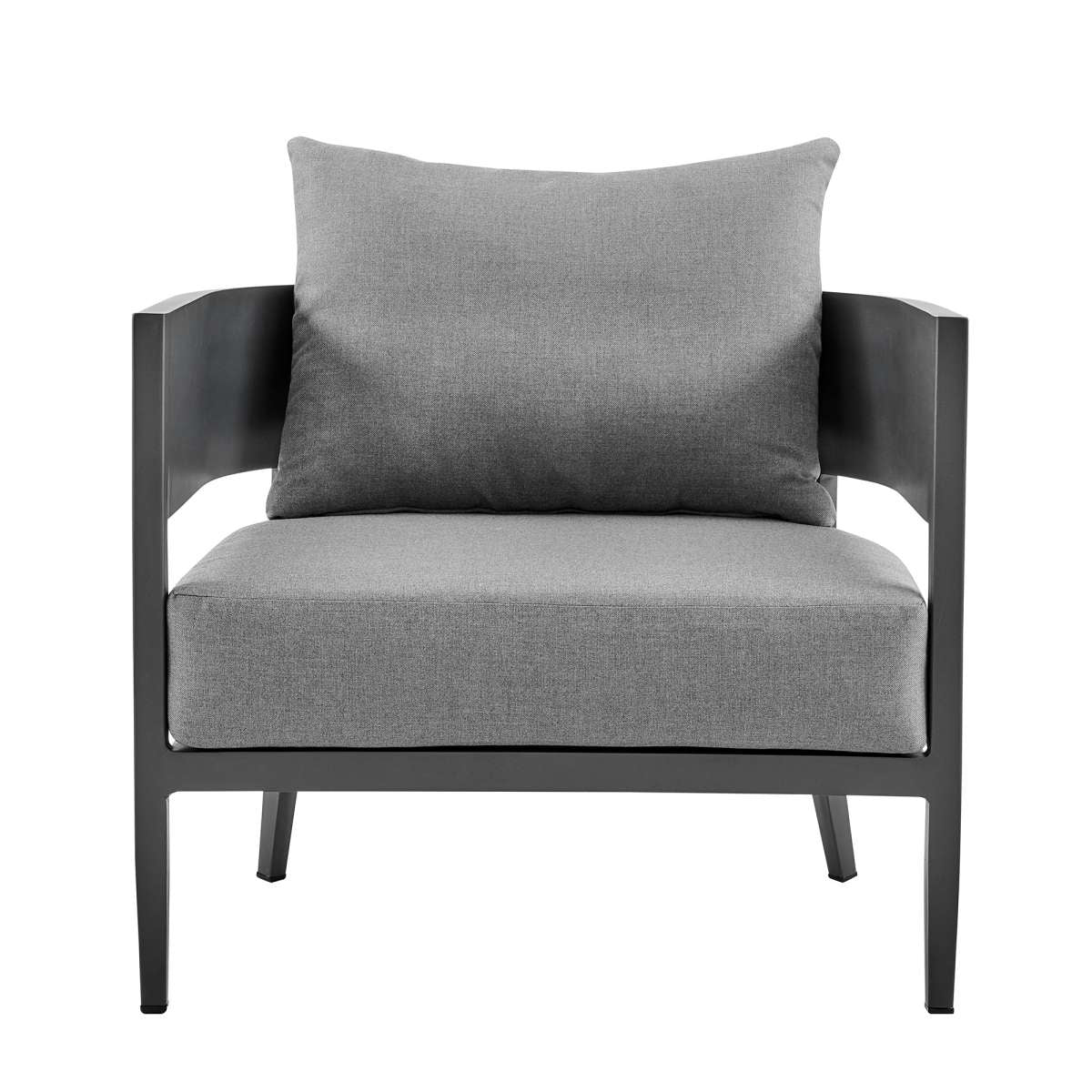Menorca 4 Piece Outdoor Dark Gray Aluminum & Fabric Outdoor Conversation Set By Armen Living - Image 3