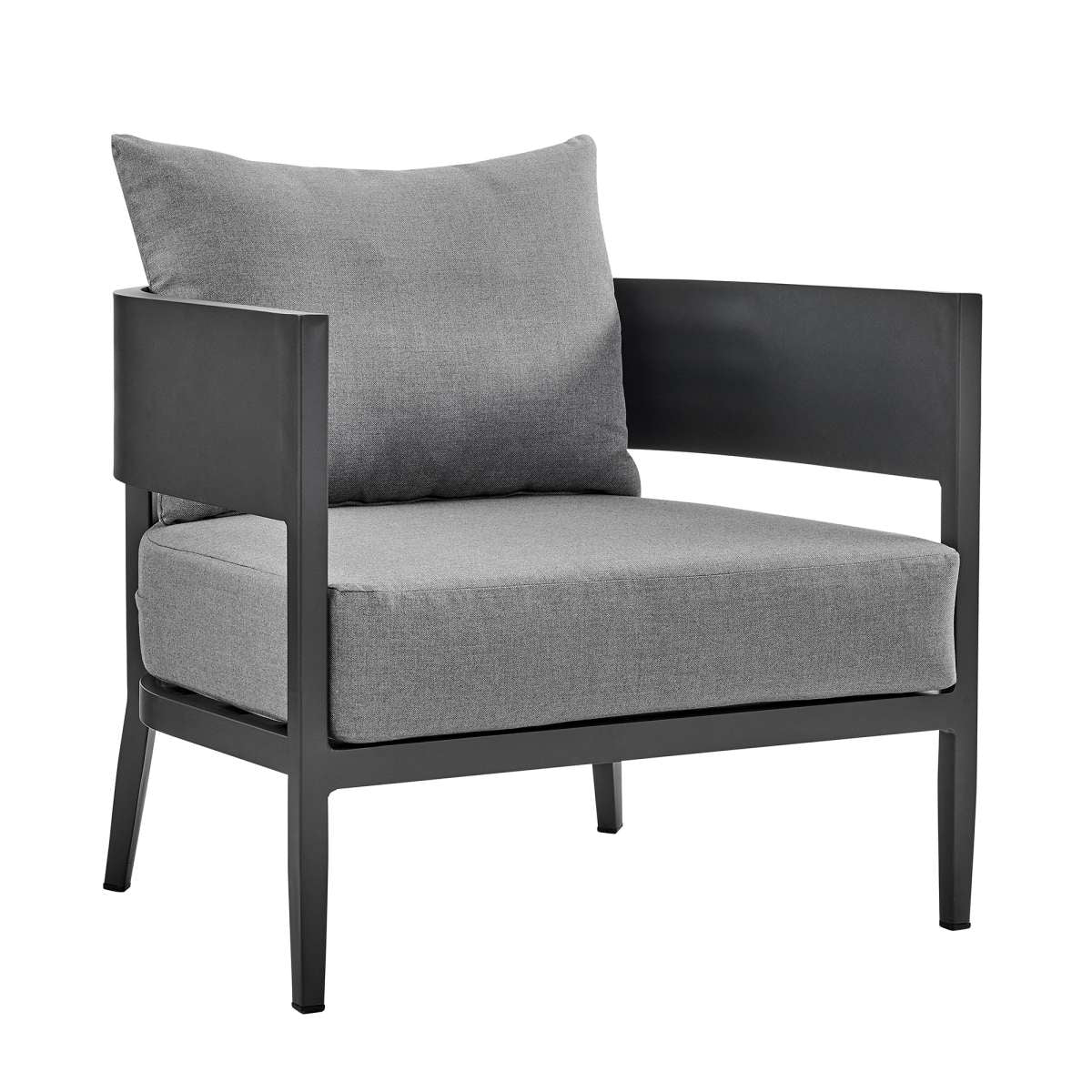 Menorca 4 Piece Outdoor Dark Gray Aluminum & Fabric Outdoor Conversation Set By Armen Living - Image 8