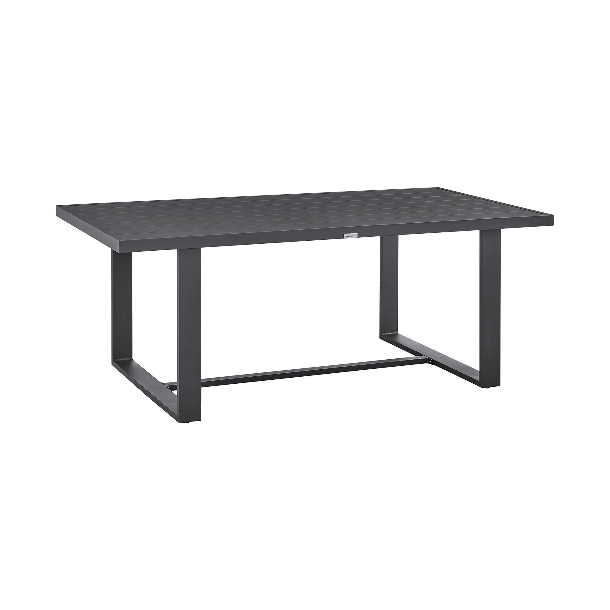 Menorca Outdoor Patio 7-Piece Dining Table Set in Aluminum with Gray Cushions By Armen Living - Image 6