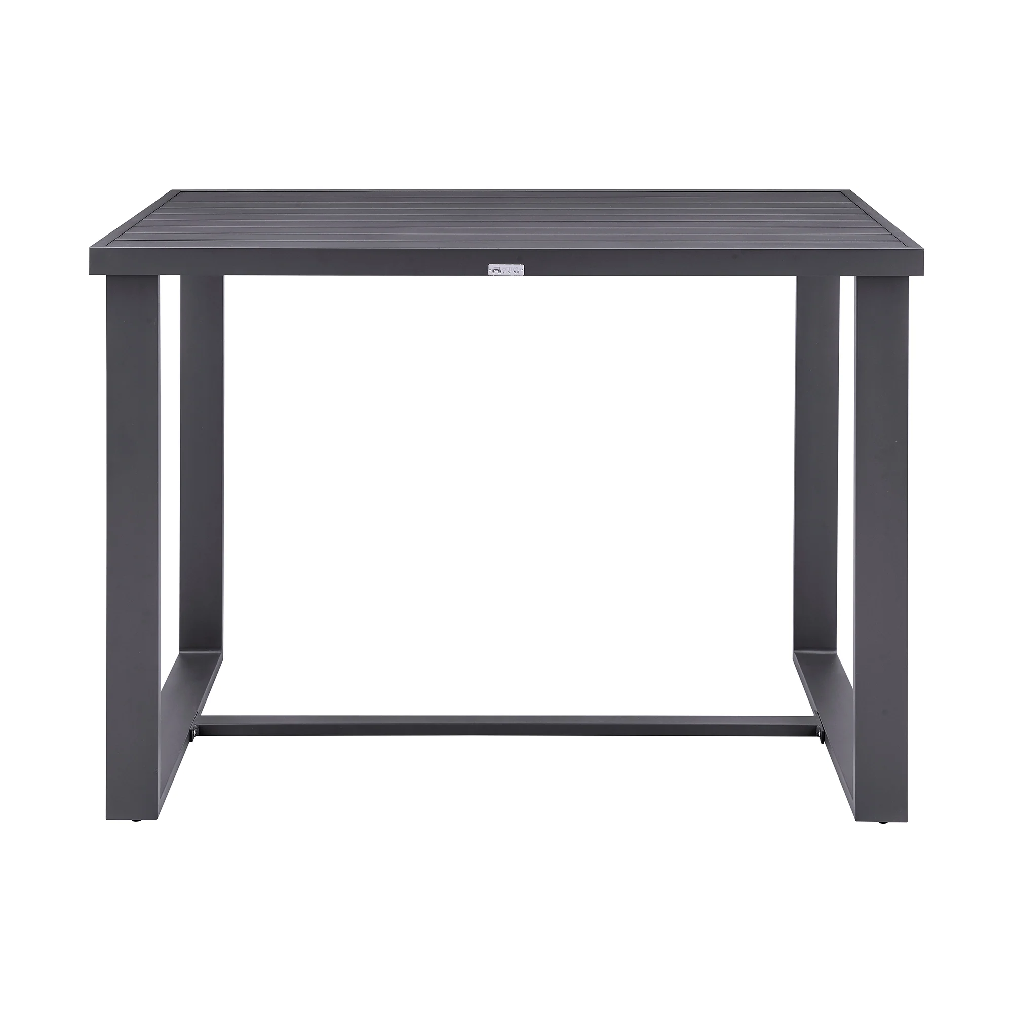 Menorca Outdoor Patio Bar Height Dining Table in Aluminum By Armen Living - Image 3