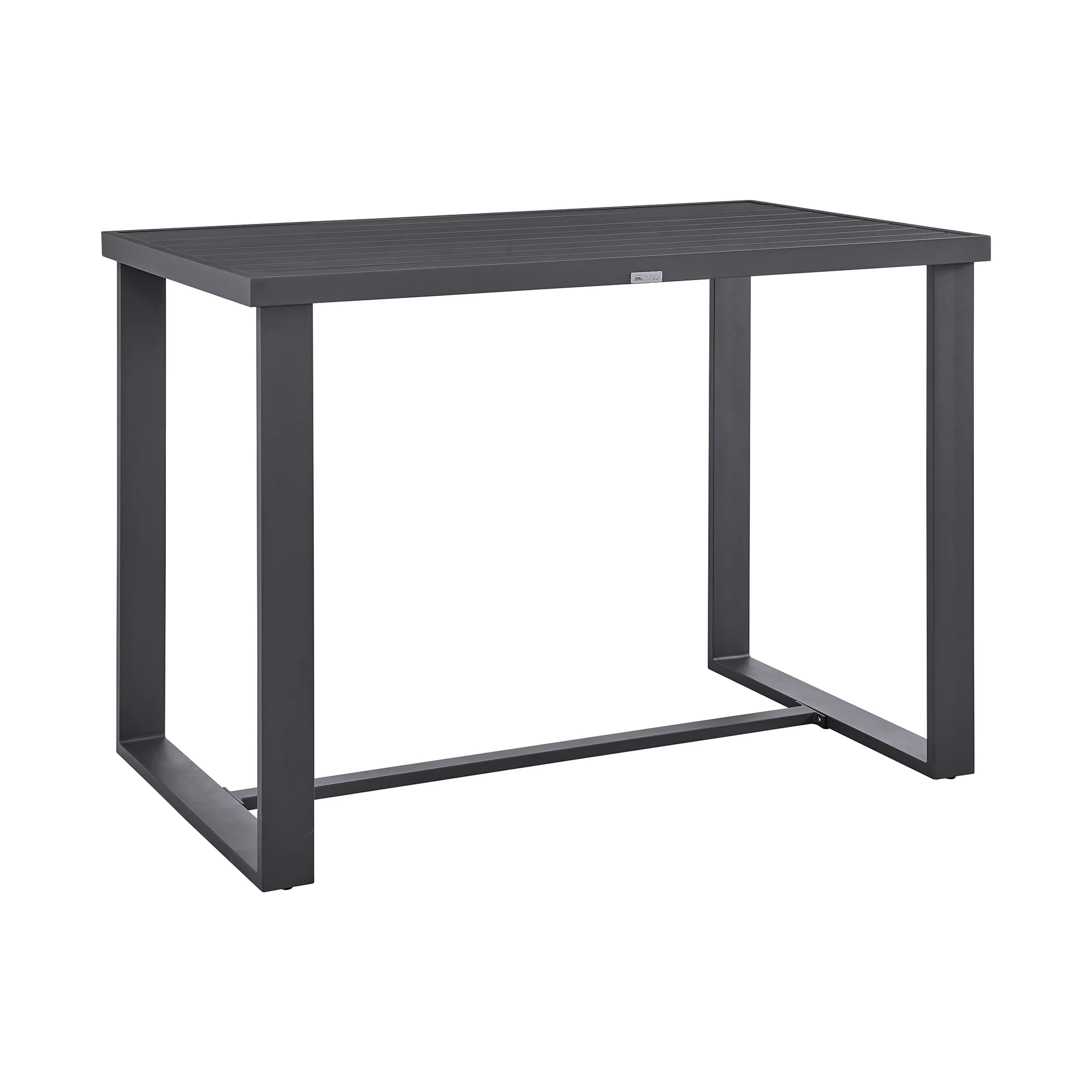 Menorca Outdoor Patio Bar Height Dining Table in Aluminum By Armen Living - Image 4
