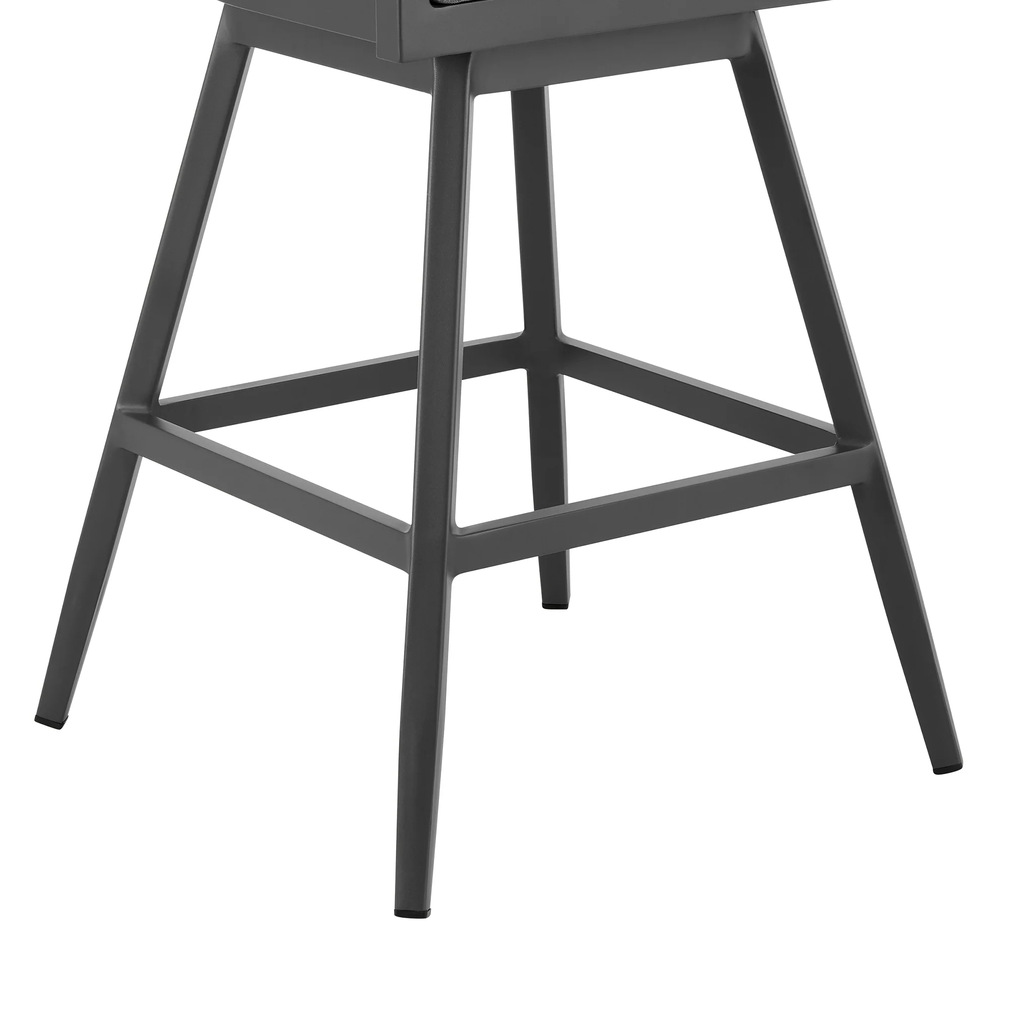 Menorca Outdoor Patio Swivel Bar Stool in Aluminum with Gray Cushions By Armen Living - Image 7