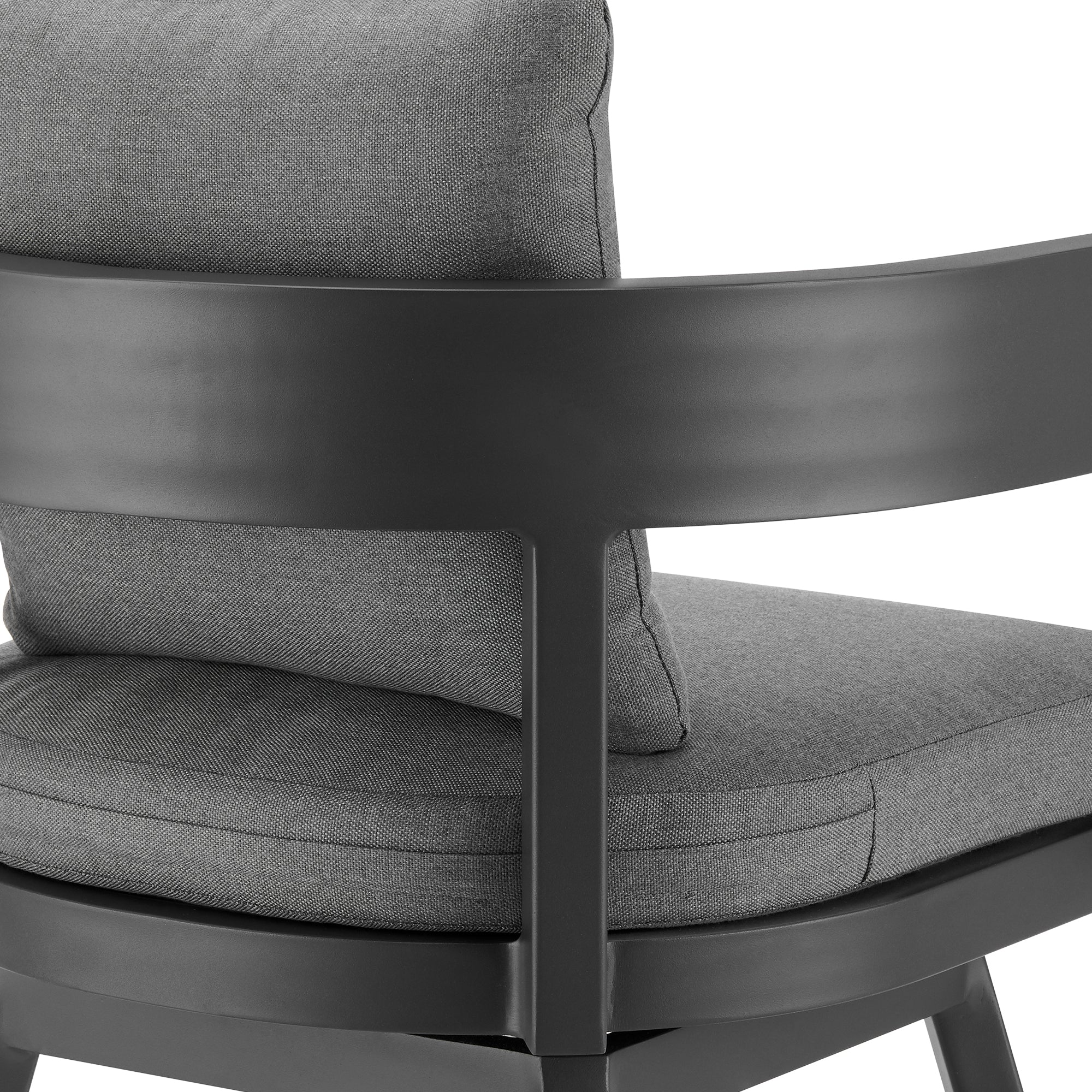 Menorca Outdoor Patio Swivel Bar Stool in Aluminum with Gray Cushions By Armen Living - Image 9