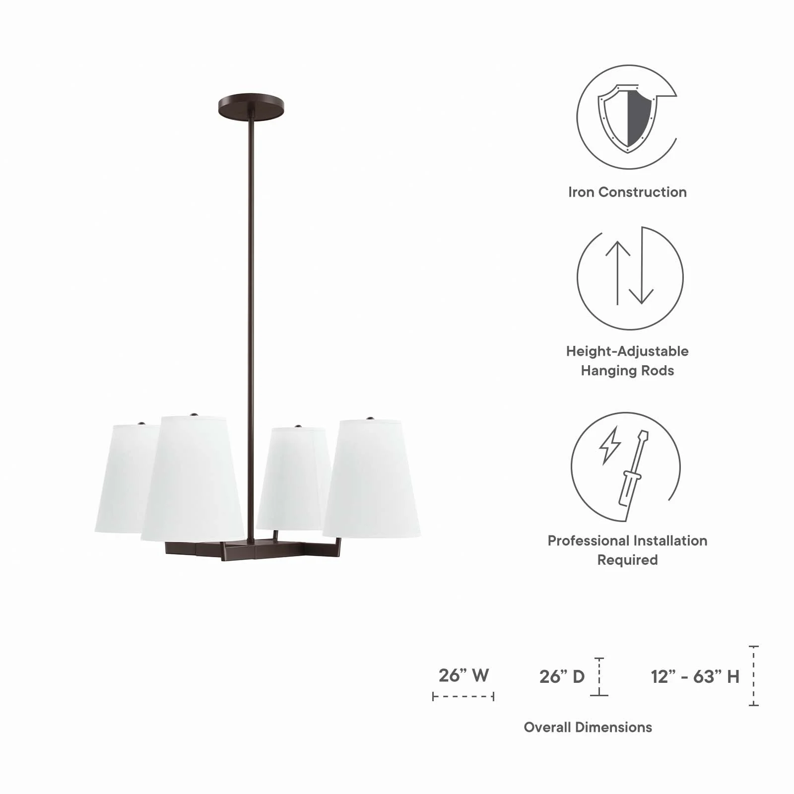Mercer 4-Light Pendant Light By Modway - EEI-5640 - Image 8