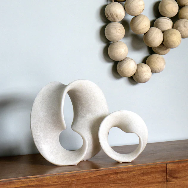 Mercury 7.5"H Sculpture, Cream By Gold Leaf Design Group - Image 3