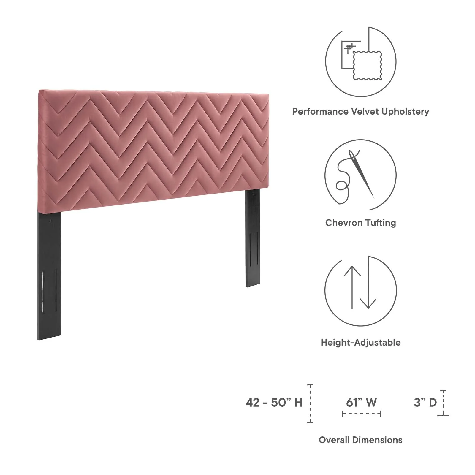 Mercy Chevron Tufted Performance Velvet King/California King Headboard By Modway - MOD-6660 - Image 13