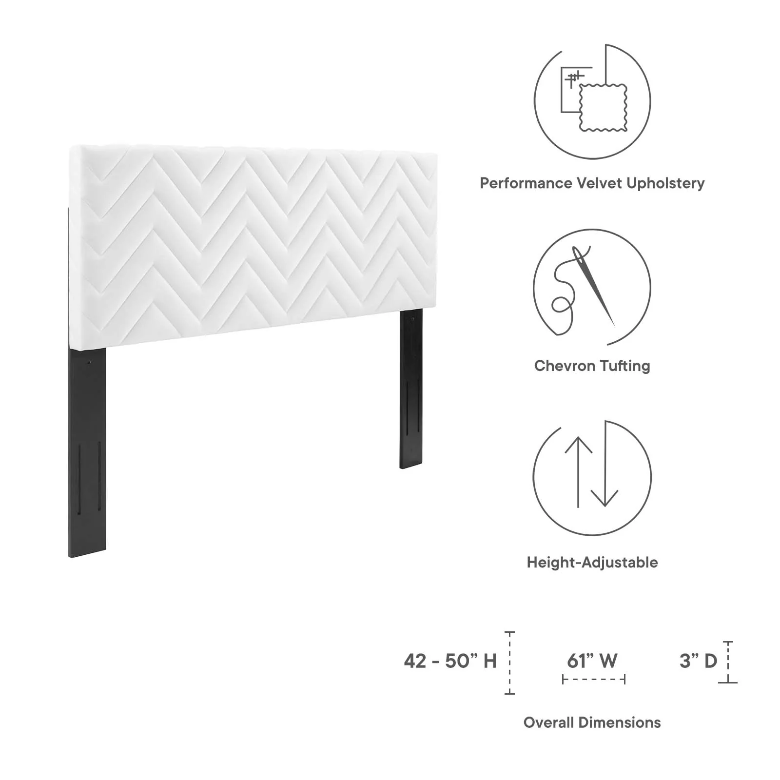 Mercy Chevron Tufted Performance Velvet King/California King Headboard By Modway - MOD-6660 - Image 29