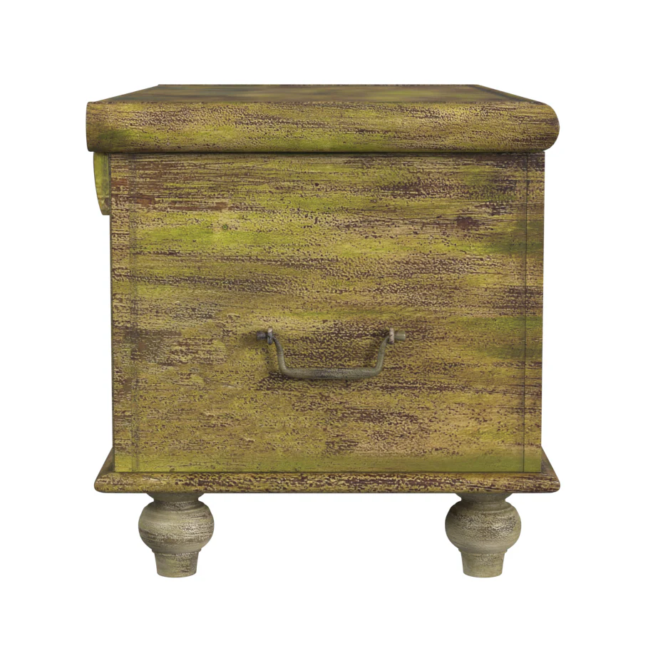 Mesa Carved Wooden Trunk Coffee Table By Homeroots - Image 3