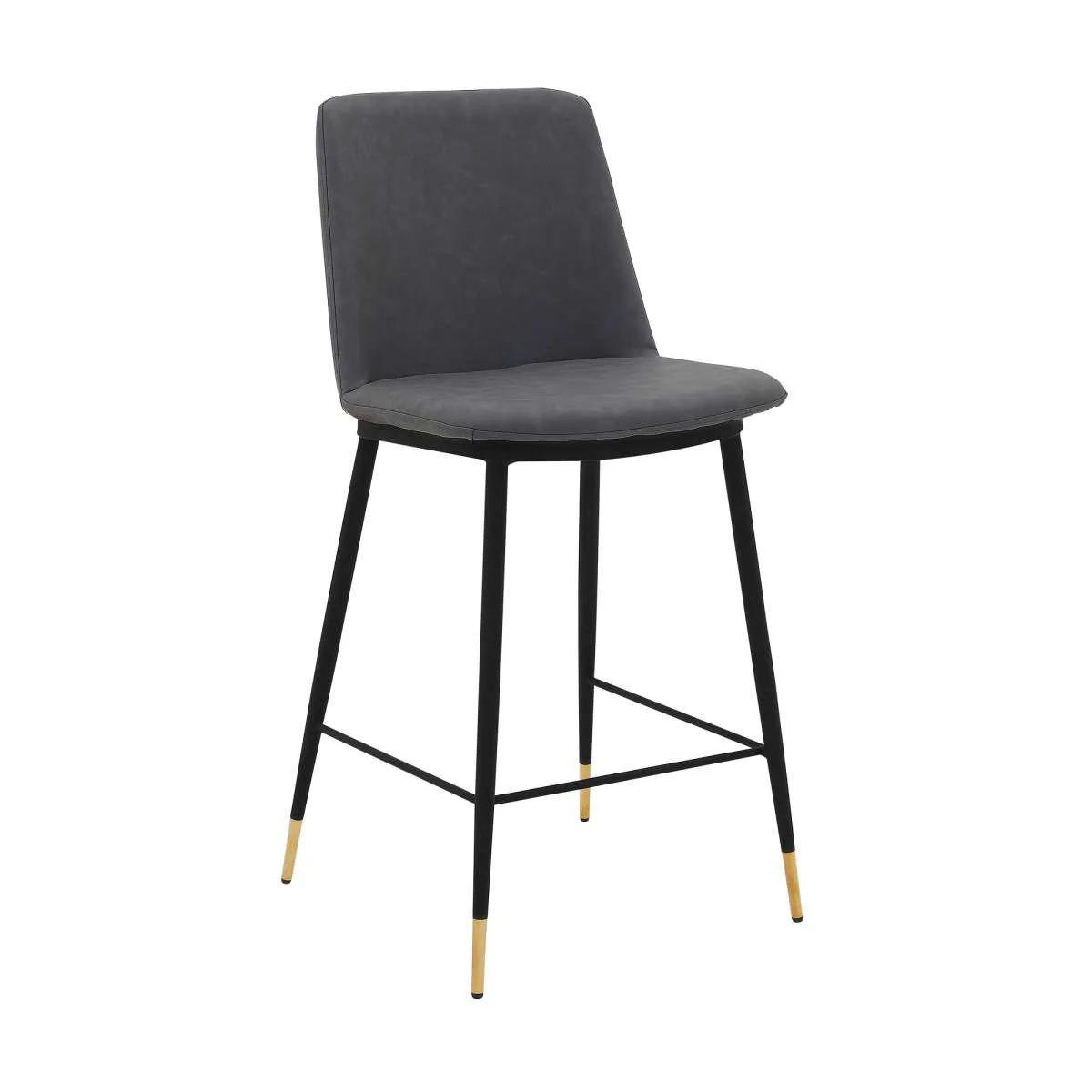 Messina 26" Blue Faux Leather and Metal Counter Height Bar Stool By Armen Living - Image 16