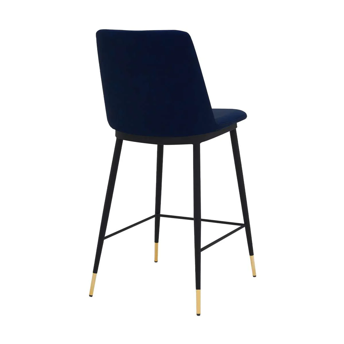 Messina 26" Blue Faux Leather and Metal Counter Height Bar Stool By Armen Living - Image 2