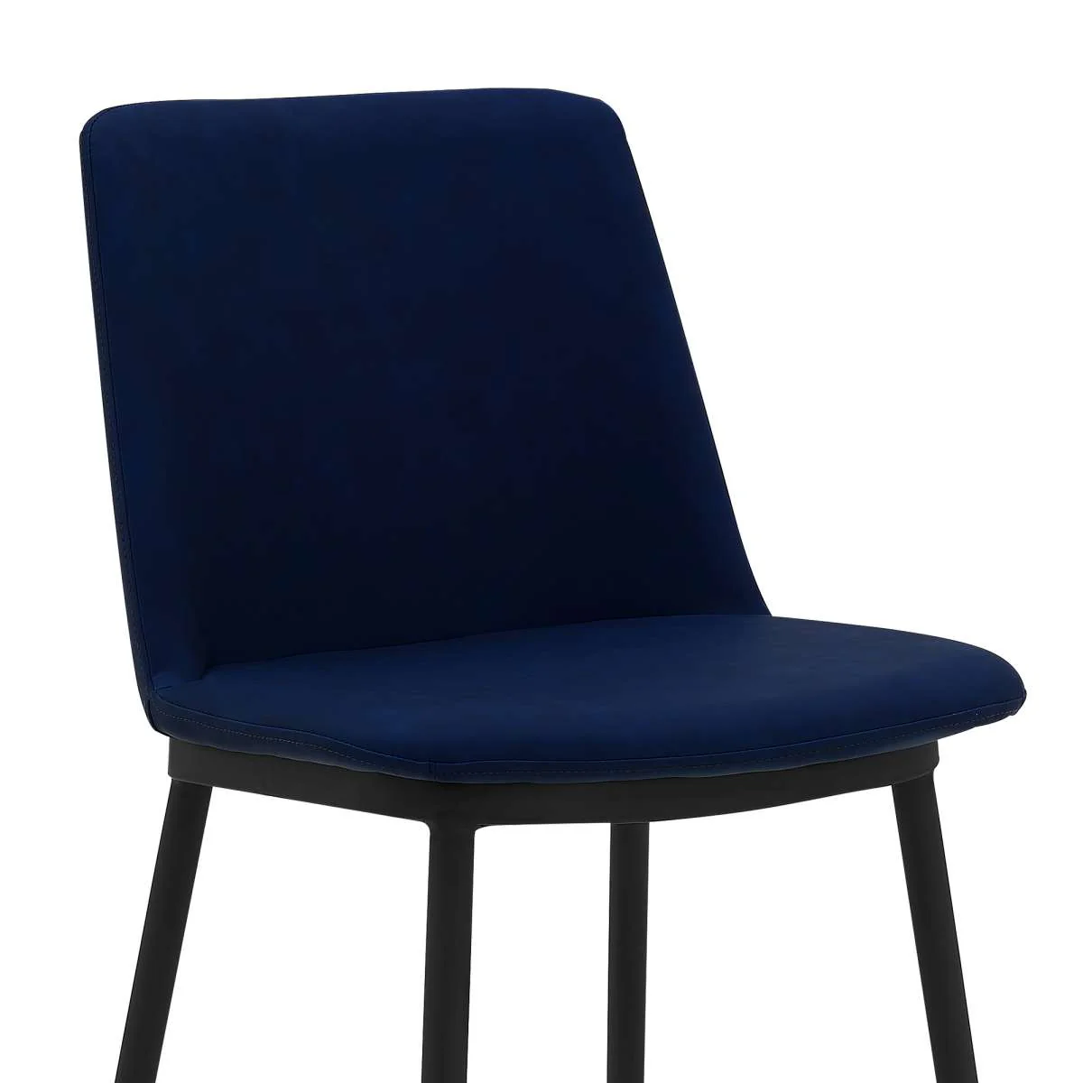 Messina 26" Blue Faux Leather and Metal Counter Height Bar Stool By Armen Living - Image 3