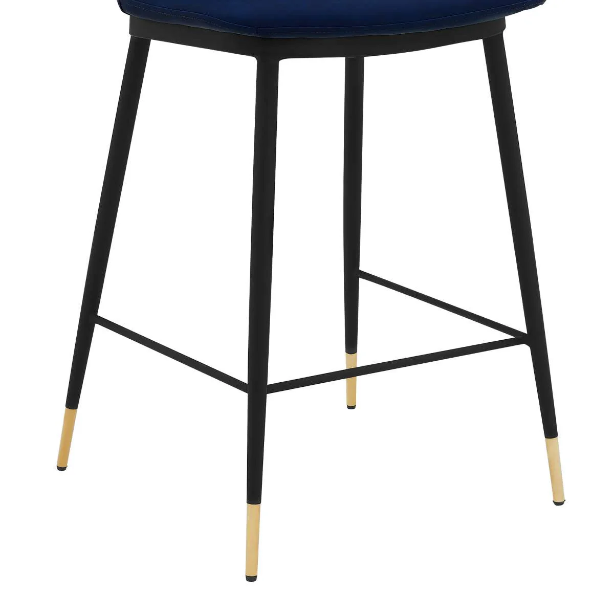 Messina 26" Blue Faux Leather and Metal Counter Height Bar Stool By Armen Living - Image 5