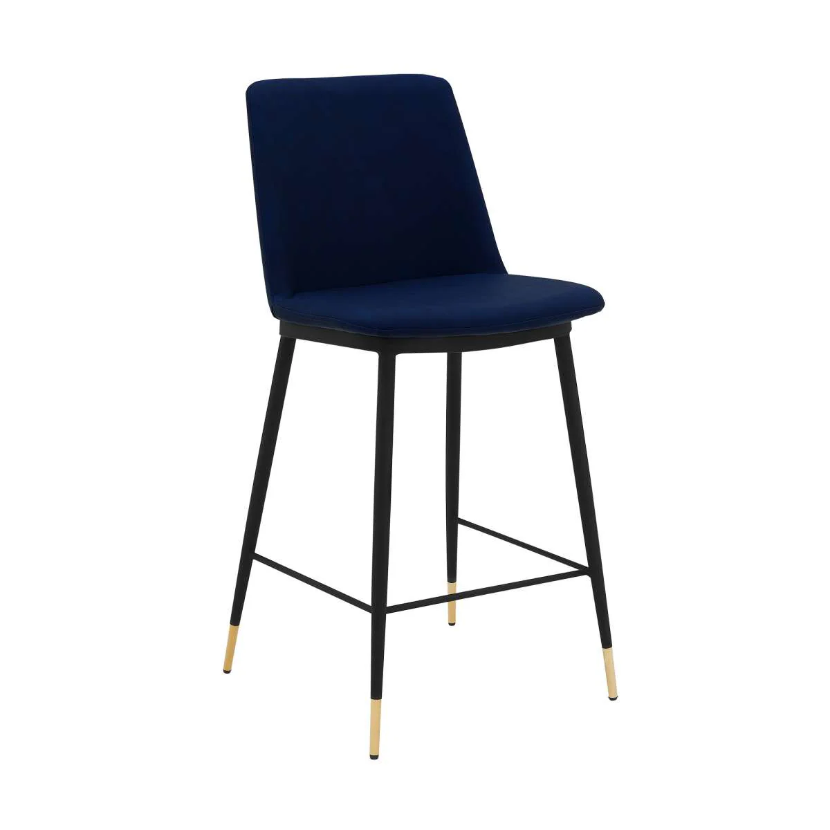Messina 26" Blue Faux Leather and Metal Counter Height Bar Stool By Armen Living - Image 6