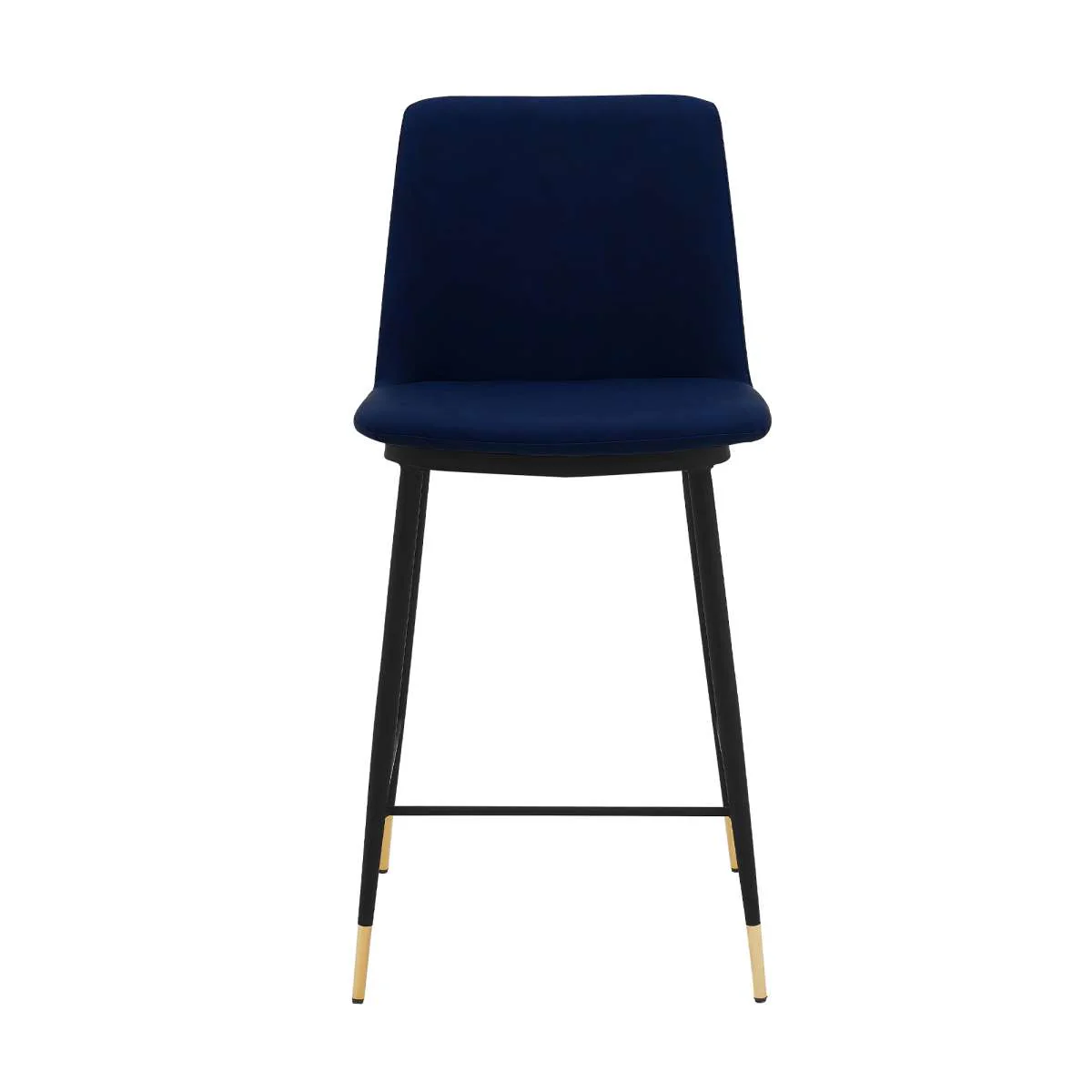 Messina 26" Blue Faux Leather and Metal Counter Height Bar Stool By Armen Living - Image 7