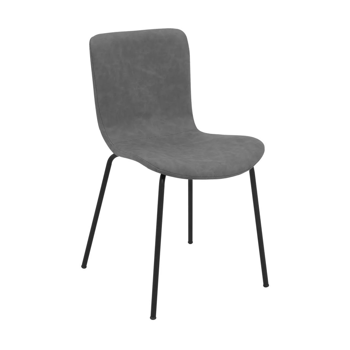 Messina and Gillian Dark Gray Faux Leather 5 Piece Rectangular Dining Set By Armen Living - Image 3