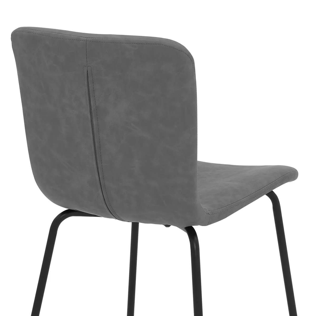 Messina and Gillian Dark Gray Faux Leather 5 Piece Rectangular Dining Set By Armen Living - Image 7