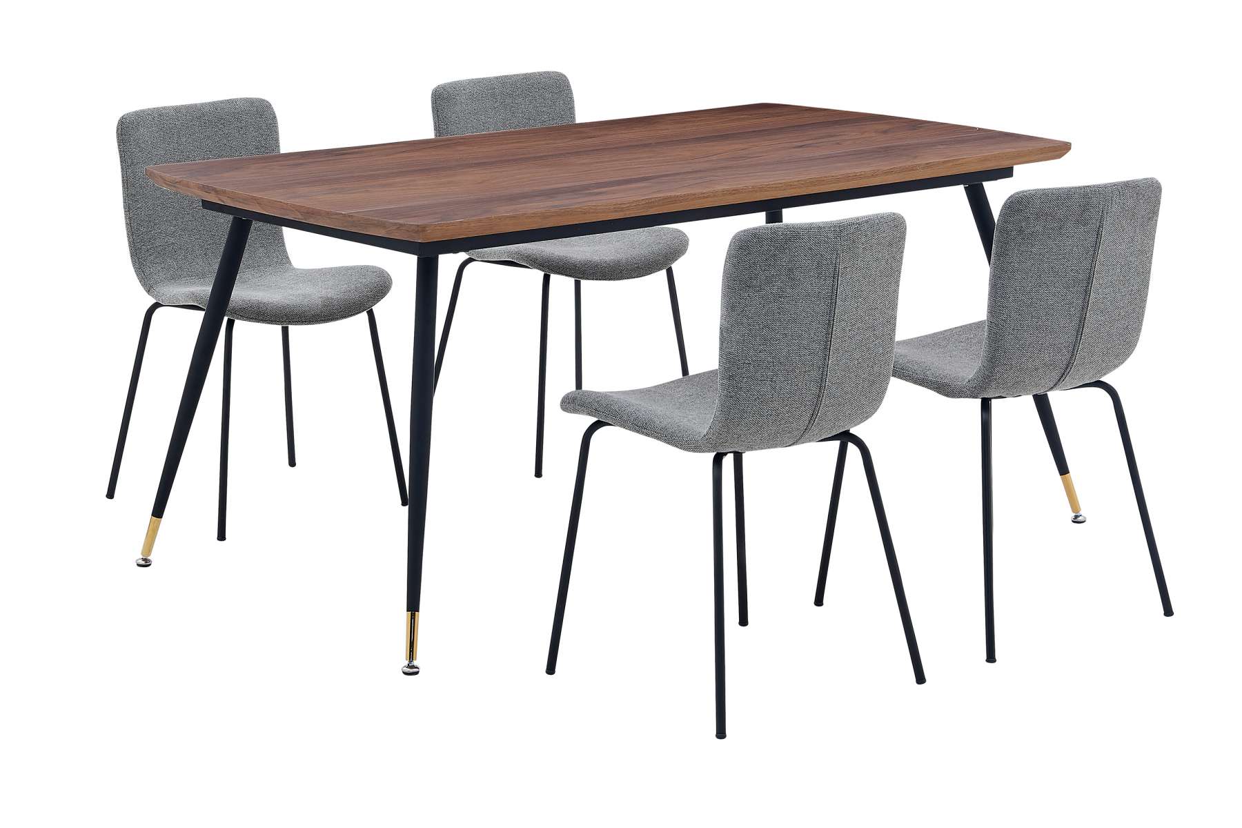 Messina and Gillian Light Gray Fabric 5 Piece Rectangular Dining Set By Armen Living - Image 2