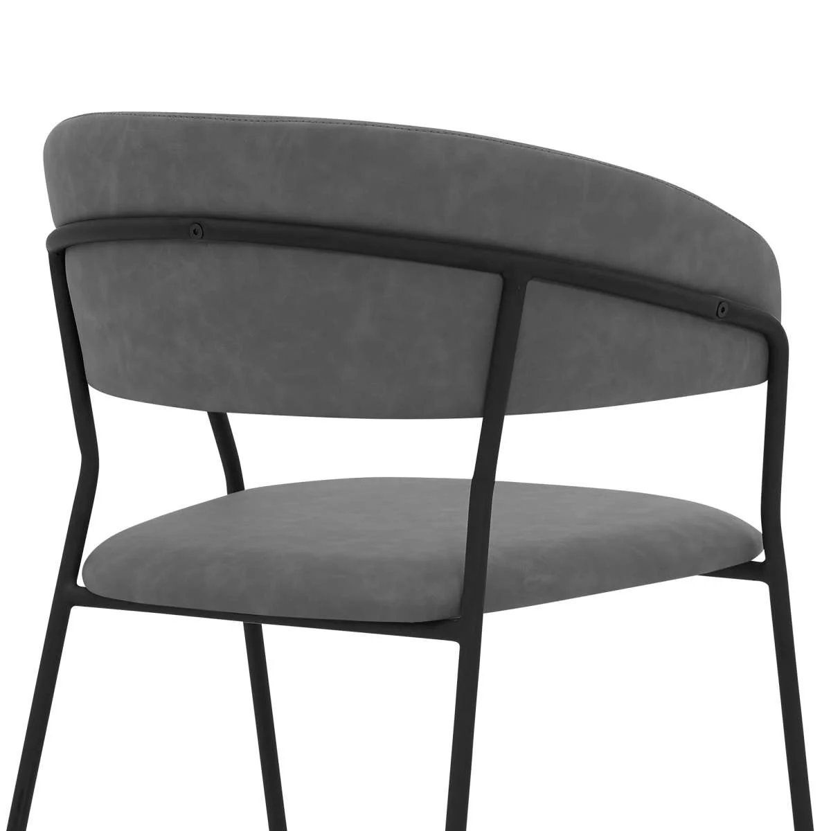 Messina and Nara Gray Faux Leather 5 Piece Rectangular Dining Set By Armen Living - Image 7