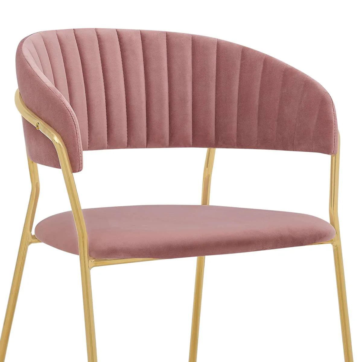 Messina and Nara Pink Velvet 5 Piece Rectangular Dining Set By Armen Living - Image 6