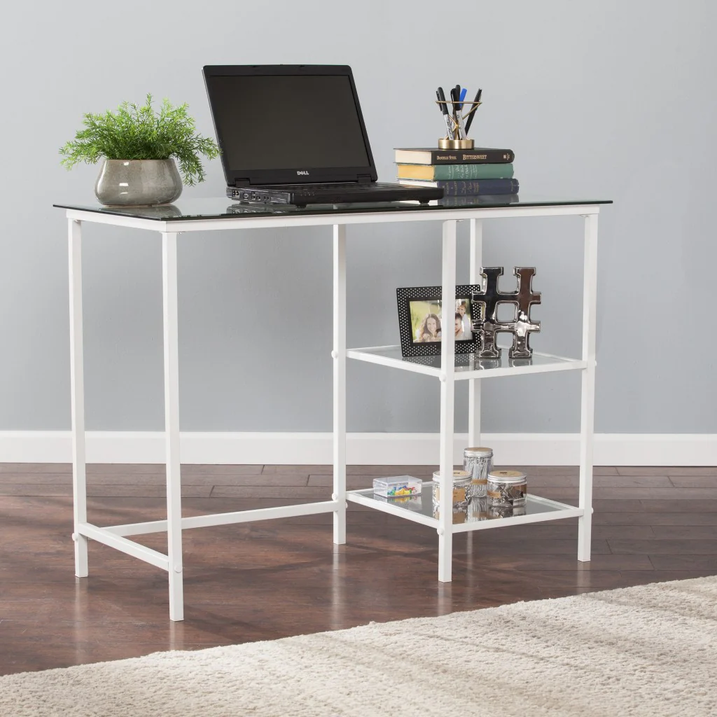 Metal and Glass Student Desk By Homeroots - Image 3