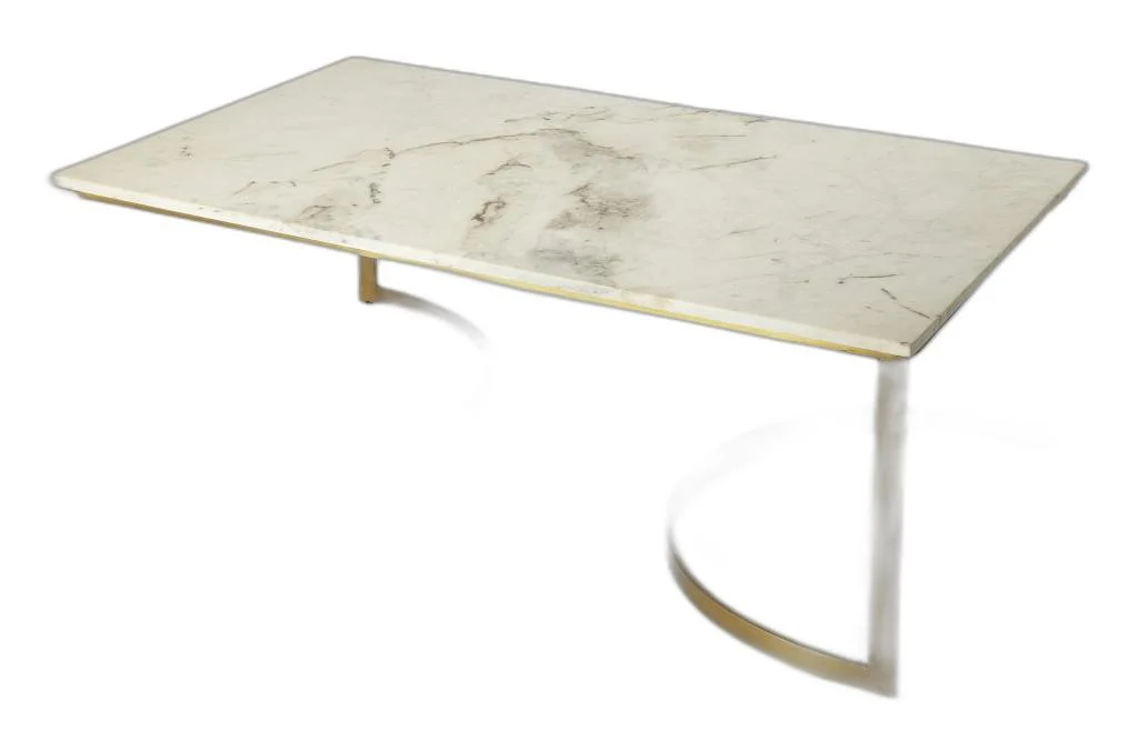 Metal and Marble Coffee Table By Homeroots - Image 4