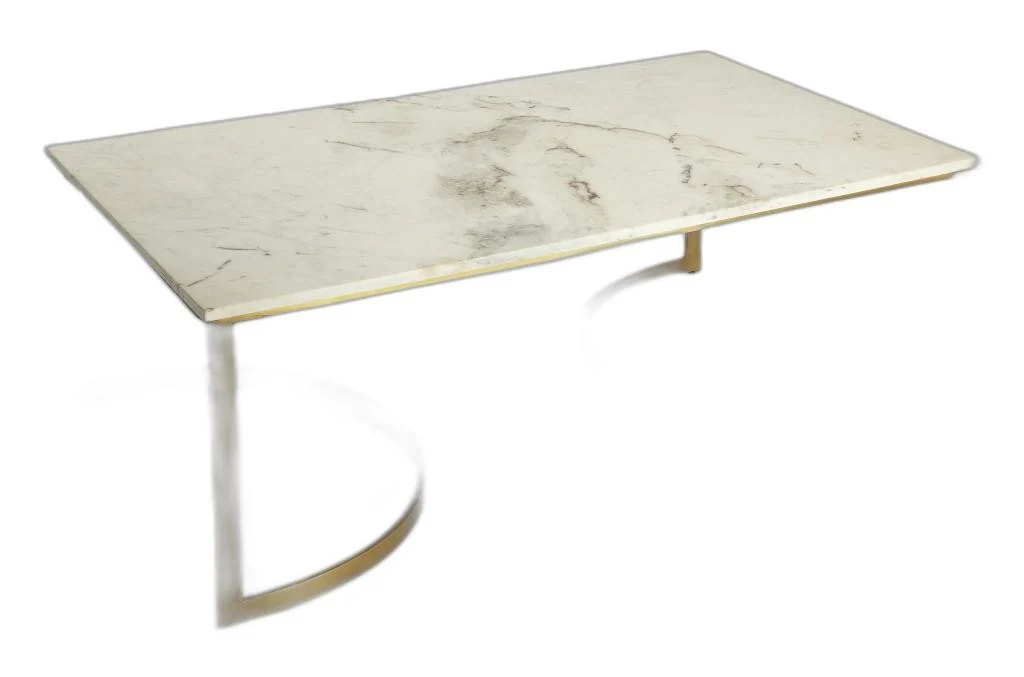 Metal and Marble Coffee Table By Homeroots - Image 5