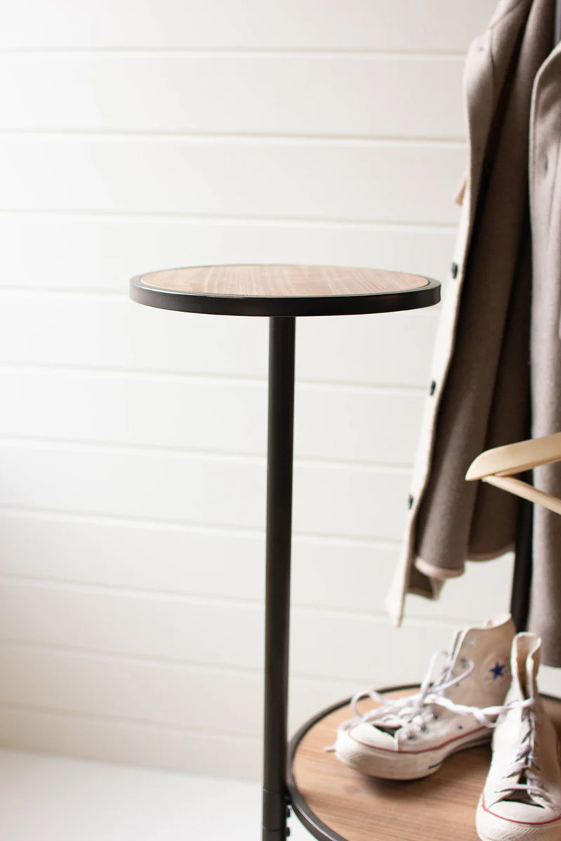 Metal And Wood Coat Rack With Round Shelves By Kalalou - Image 3