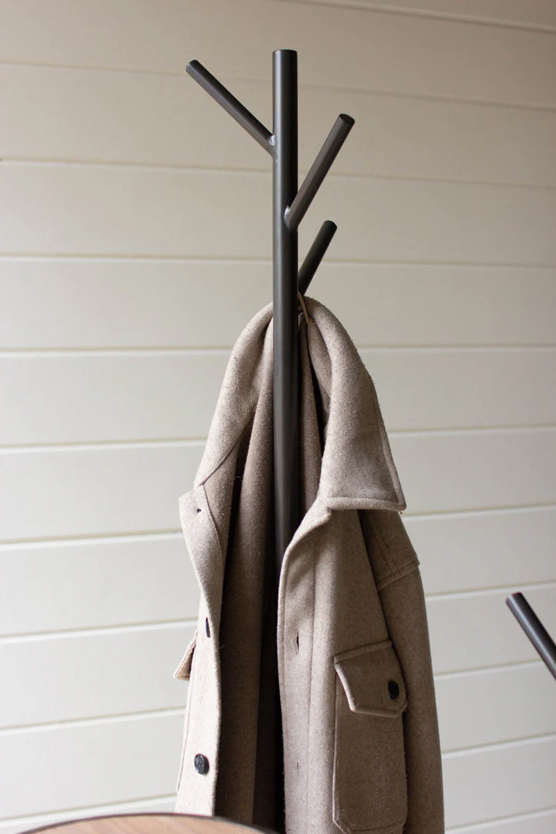 Metal And Wood Coat Rack With Round Shelves By Kalalou - Image 4