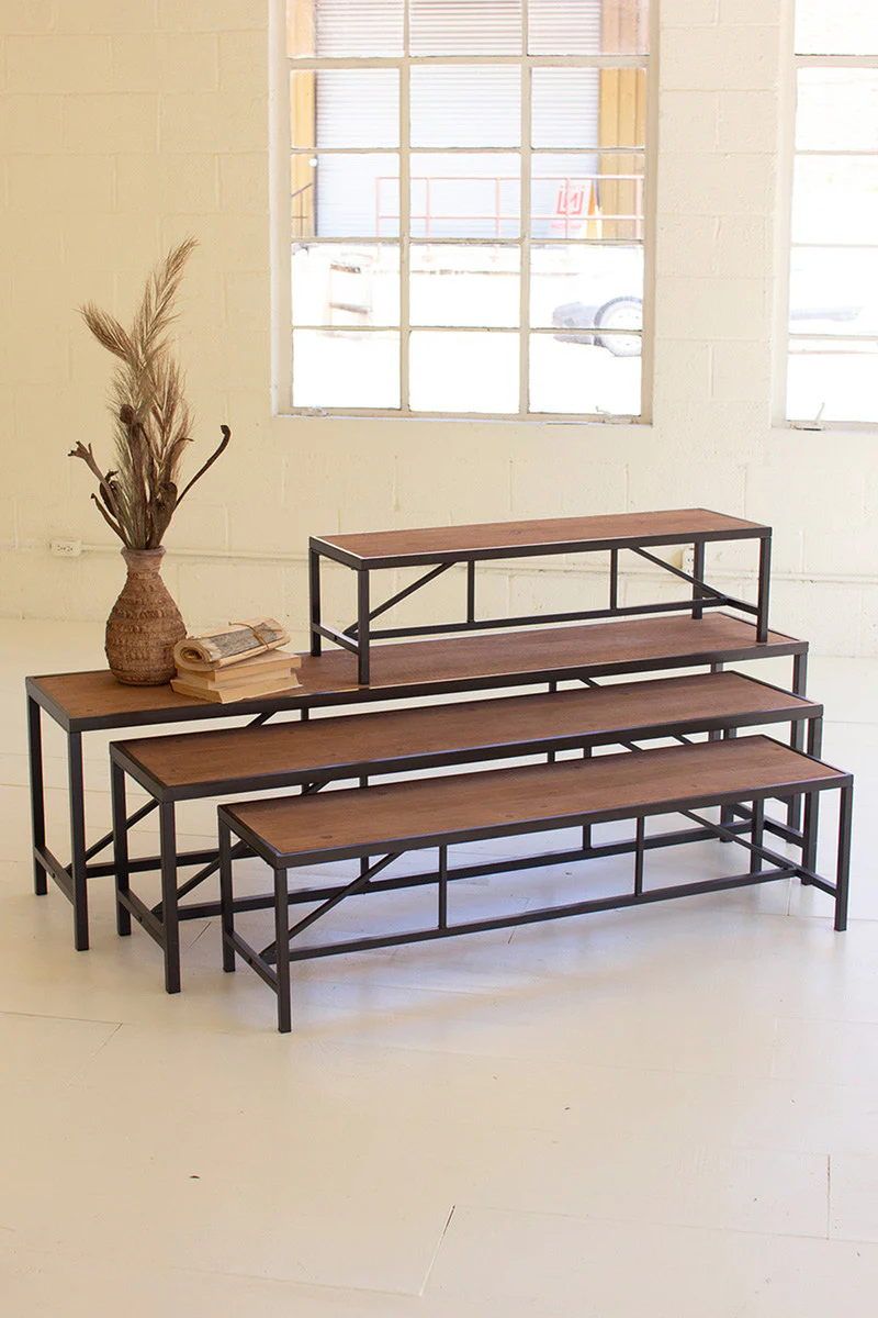 Metal And Wood Display Risers Set Of 4 By Kalalou - Image 2