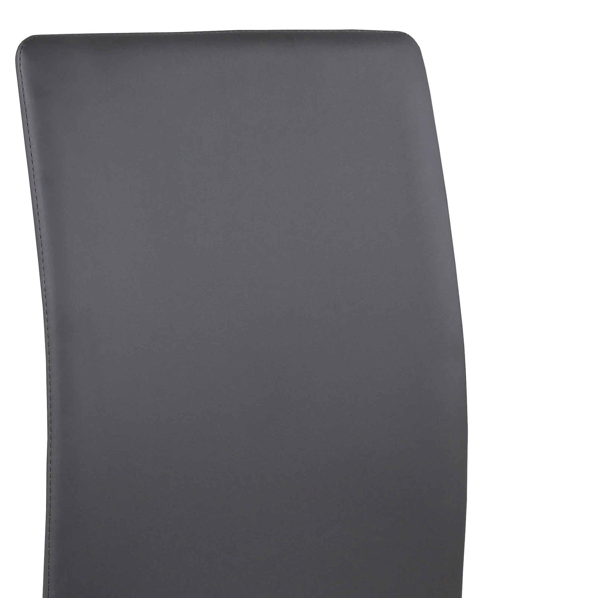 Metal Cantilever Base Leatherette Dining Chair, Set of 2, Gray and Silver By Benzara - Image 6
