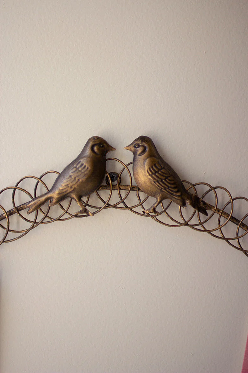 Metal Christmas Card Wreath With Two Birds (Min 2) By Kalalou - Image 2