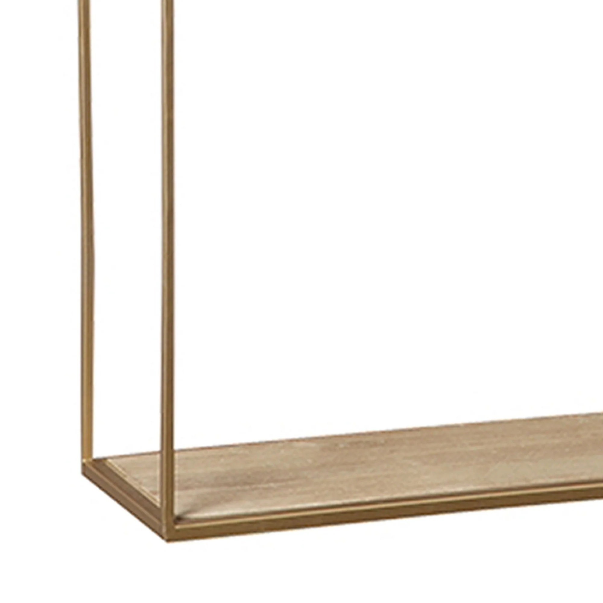 Metal Frame Wall Shelf With Keyhole Hanger Set Of 3 Gold By Benzara - Image 4